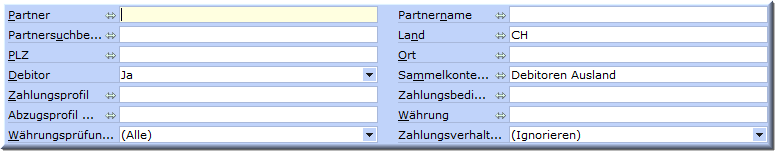 Screen: Filter zur Prüfung der Sammelkontenprofile setzen