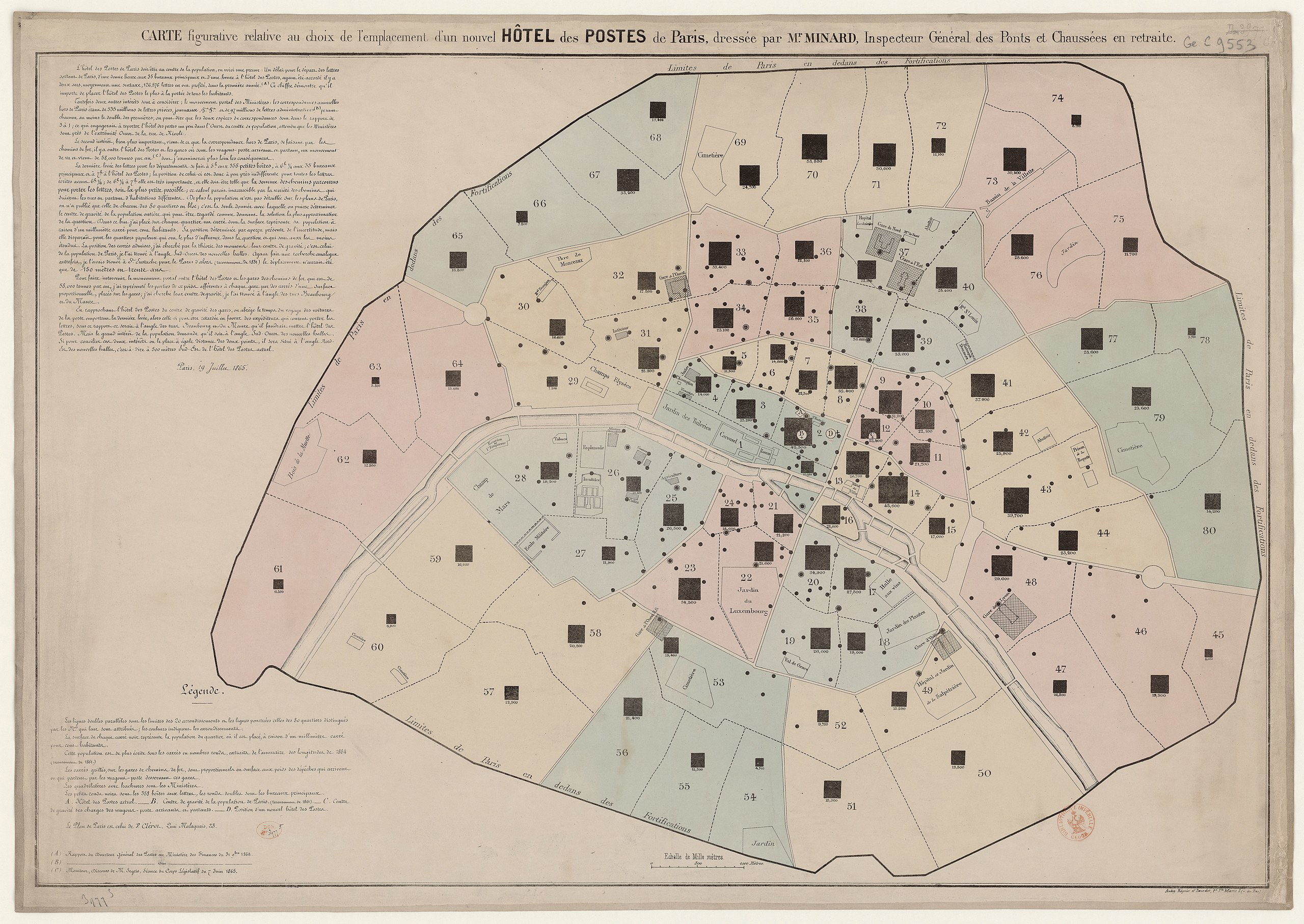 Verteilung Post-Offices in Paris - Karten-Visualisierung